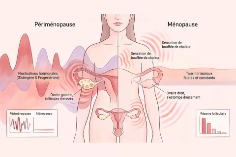 schéma Périménopause et Ménopause